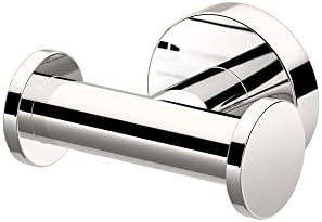 Sturdy double robe hook with Polished Nickel finish