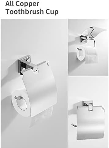 Modern Bathroom Accessory Set Full Copper Silver Perfect for Efficient Bathroom Use