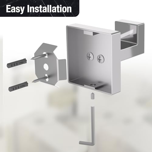 HITSLAM Wall-Mounted Chrome Towel Hook Stainless Steel Easy to Install