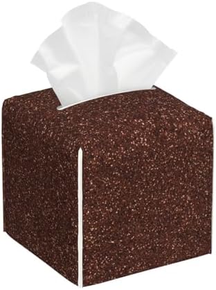 Sturdy Square Leather Tissue Box Holder