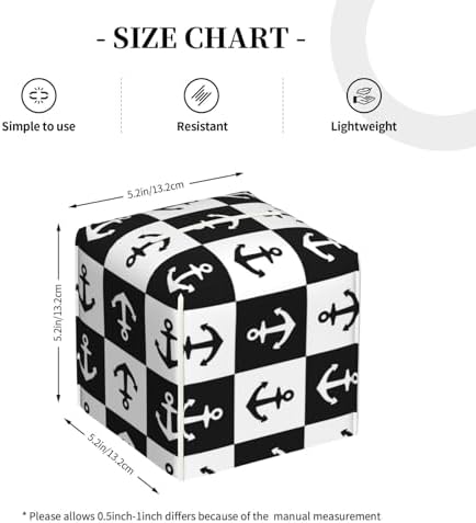 Nautical Anchors1 Print Leather Tissue Box Holder 52x52x52inch