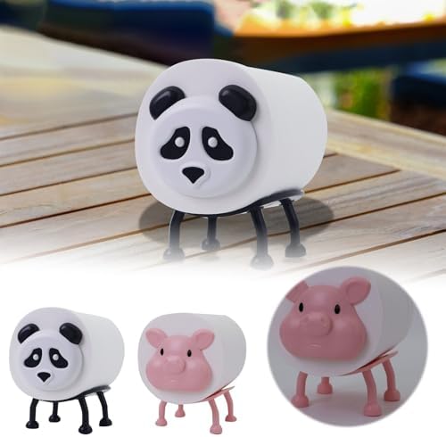 Funny Panda Pink Pig Toilet Paper Holder - 3D Printed self-standing bathroom decor etag