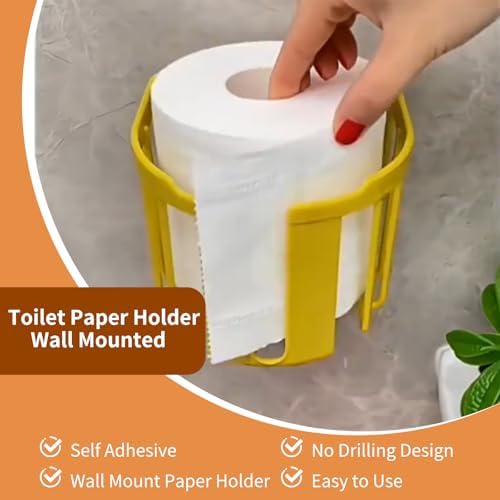 Perfect Solution for Space-Saving Toilet Paper Storage Wall-Mounted Holder Yellow