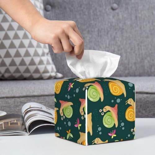 Stunning Snail Butterfly Leather Tissue Box Holder