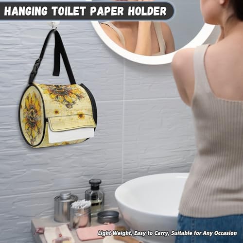 Zanxiantu 16x16x16 Soft Zippered Adjustable Camping Toilet Paper Storage