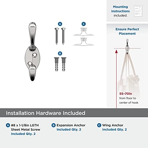 Amerock Noble Double Prong Wall Hook