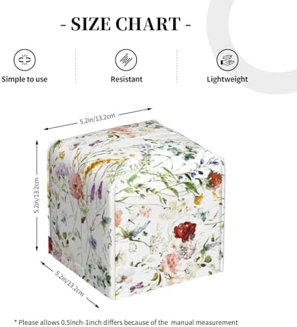 Luwuqiwu Wildflower Watercolor Leather Tissue Box Holder