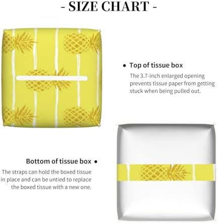 Luwuqiuw 100 Series Gold Pineapple Print Leather Tissue Box Holder