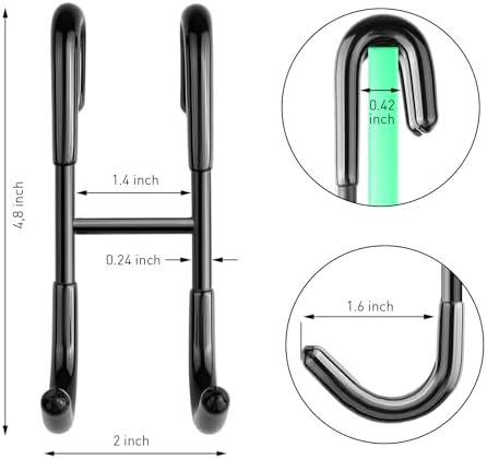 RICHMIRT 4-Piece Black 304 Steel Bathroom Showers Frameless Door Hooks