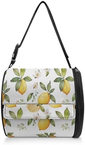 Lemon Print Oxford Fabric Toilet Paper Organizer Bag for Home Bathroom
