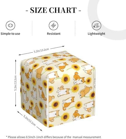 Premium Shiba Inuprint Leather Tissue Box Holder for HomeCar -Long-lasting Durable Design