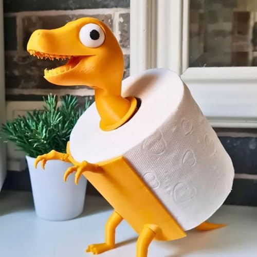 Funny Dinosaur Toilet Paper Holder 3D Printed -
