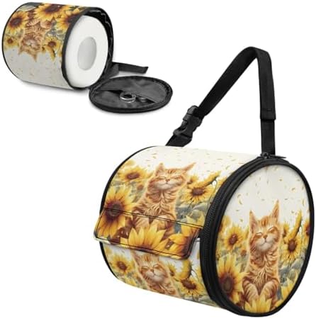Sunflower Cat Camping Toilet Paper Holder