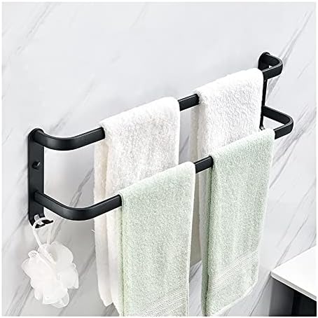 30cm Wall-Mounted Aluminum Black Towel Rail