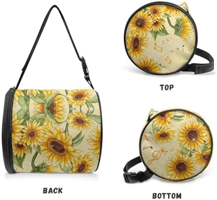 Sunflower-print Camping Toilet Paper Holder w Adjustable Straps