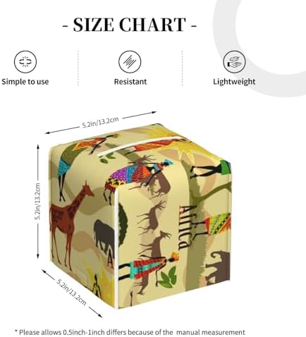 Ethnic African Leather Tissue Box Holder