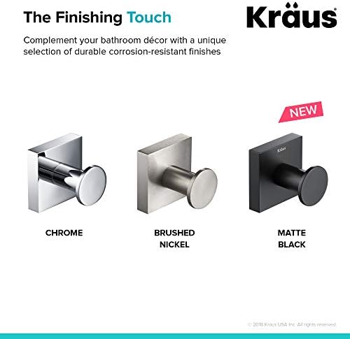 Kraus Ventus Bathroom Robe Towel Hook Solid Brass Finish