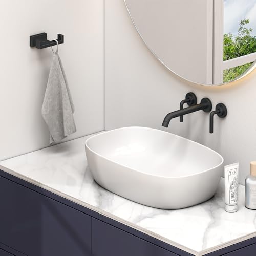 Suyar Matte Black Double Towel Hook Set