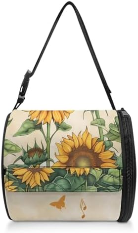 ZDCUSTOM Music Sunflower Round Paper Towel Storage Bag - Durable Compact