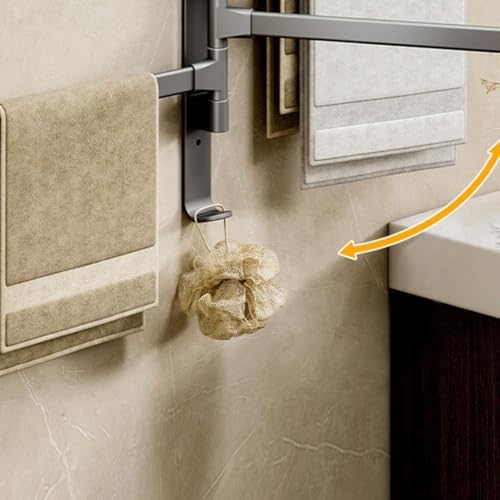 Swivel Towel Rack for Bathroom 4-Arm Design