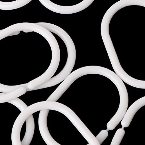 ZHORCIN 12-Piece C-Shape Shower Curtain Ring Hook Set