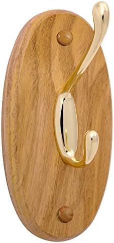 Multi-Use Robust Hook in Rustic Oak for Bathroom Kitchen or Closet