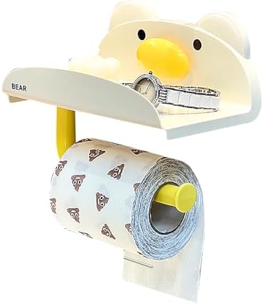 HZZCSM Suction Cup Toilet Paper Holder No Drill Mount for Small Spaces Yellow