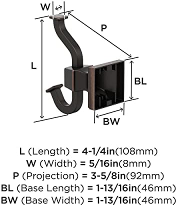 Amerock BH36020ORB Oil Rubbed Bronze Robe Hook BATHrooms Durable Towel Holder