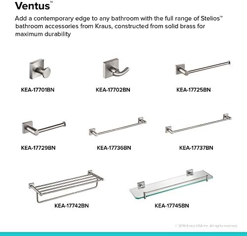 Kraus Ventus Bathroom Robe Towel Hook Solid Brass Finish
