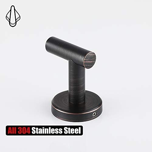 Sturdy 304 Stainless Steel Towel Hook with Oil Rubbed Bronze Finish Pack of 4 for Bathroom Kitchen Garage and More