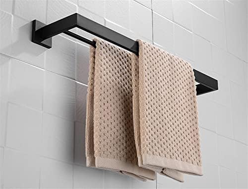 Elegant Black Double Towel Bar Set for Bathroom
