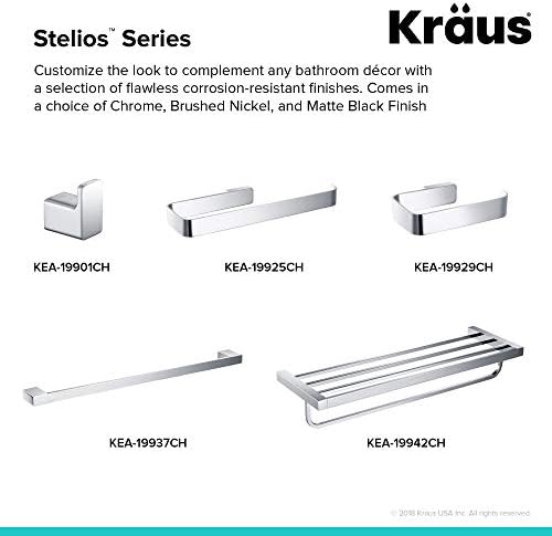 Stelios Heavy-Duty Bathroom Robe and Towel Hook in Chrome Finish