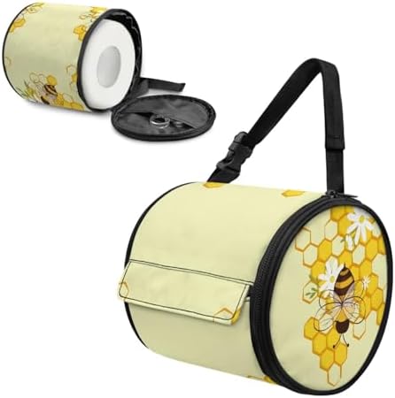 Sunflower Bee Camping Toilet Paper Holder Foldable