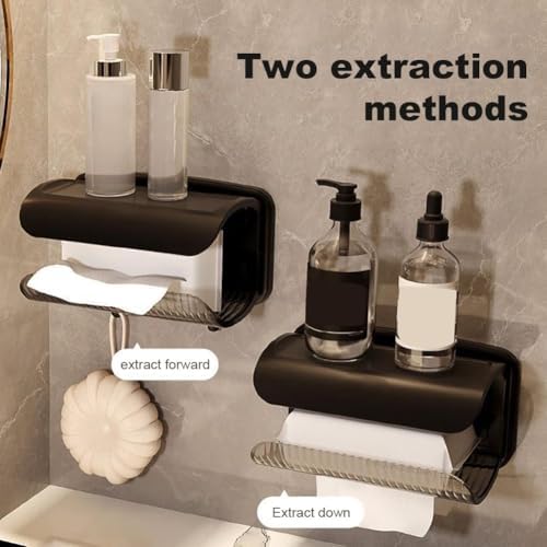 Wall-Mounted Stainless Steel Toilet Holder with Shelf