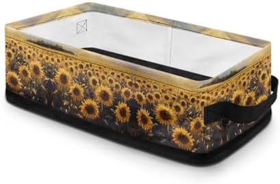 Voxugoniy Sunflower Toiletry Organizer - Waterproof Washable Toilet Paper Holder Bin