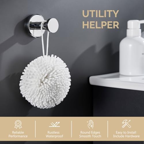 Premium Sus304 Stainless Steel Bath Towel Hook with Polished Chrome Finish