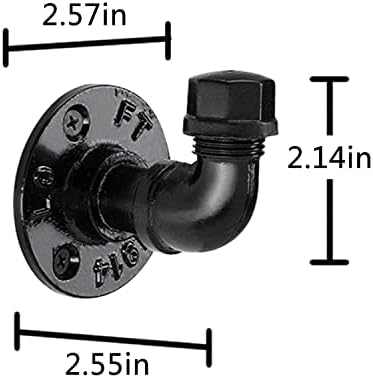 Industrial Pipe Hooks 6-Piece Set for Rustic Style
