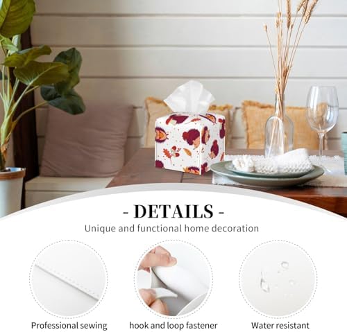Luwuqiwu Cartoon Hedgehog Print Leather Tissue Box Holder High-Quality Stylish
