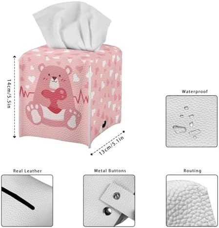 Gomyblomy Lovely Bear Heart Tissue Box Cover - Modern Bathroom Accessories