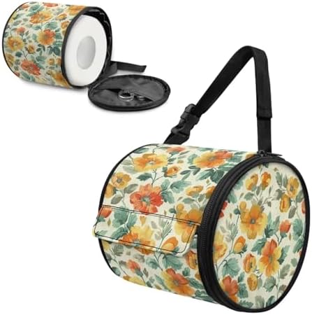 Flower Patterns Outdoor Toilet Paper Holder Reusable Portable for Camping RV Bathroom Decor