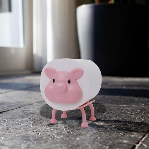 Funny Panda Pink Pig Toilet Paper Holder - 3D Printed self-standing bathroom decor etag