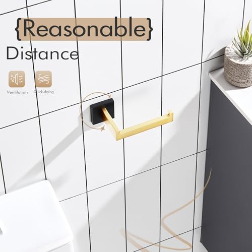 Stainless Steel Wall-Mounted Toilet Paper Holder Matte Black Gold Durable Stylish