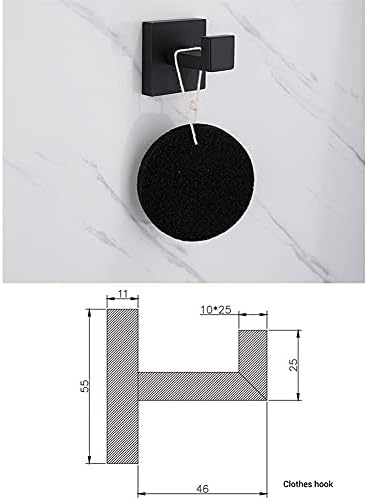 Sturdy Wall-Mounted Towel Bar Black stainless steel Space-Saving Bathroom Accessories