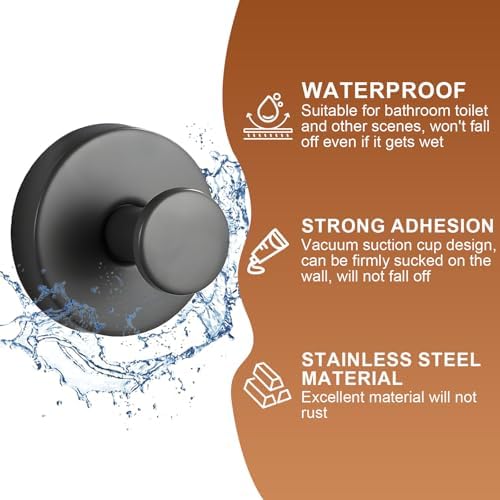 2Pack Suction Cup Towel Hook Set for Bathroom Heavy Duty Compact Design No Drilling Required
