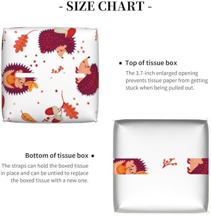 Luwuqiwu Cartoon Hedgehog Print Leather Tissue Box Holder High-Quality Stylish