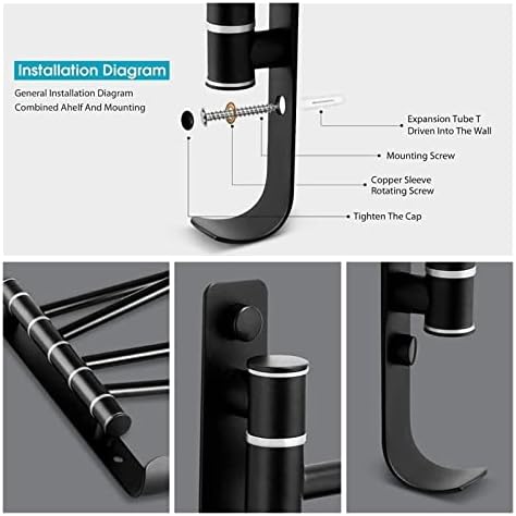 Heavy Duty Towel Rail Organizer 5-Towel Bar - Rust Free Space-Saving