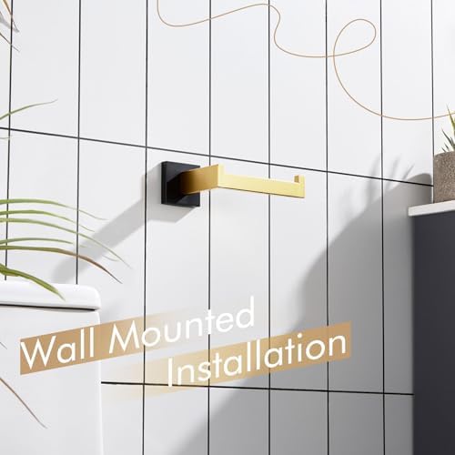 Stainless Steel Wall-Mounted Toilet Paper Holder Matte Black Gold Durable Stylish