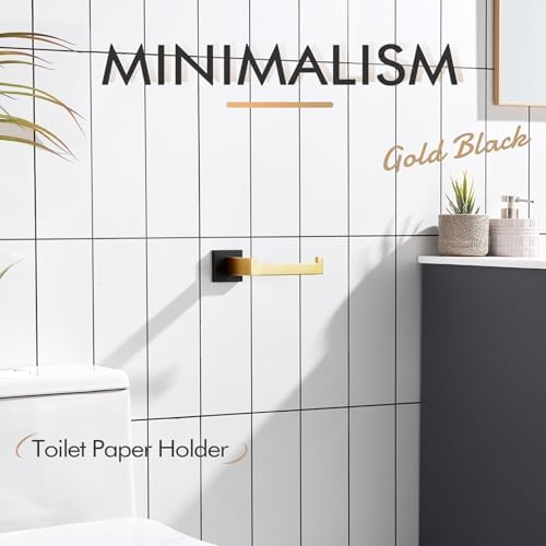 Stainless Steel Wall-Mounted Toilet Paper Holder Matte Black Gold Durable Stylish