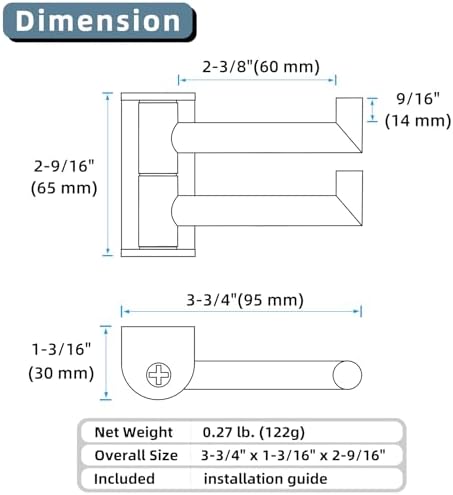 Angle Simple Swivel Robe Hook