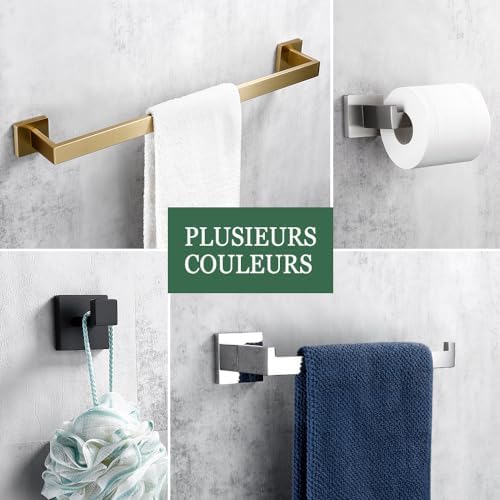 IsolaY Premium Matte Black Bath Towel Holder Set Easy Install